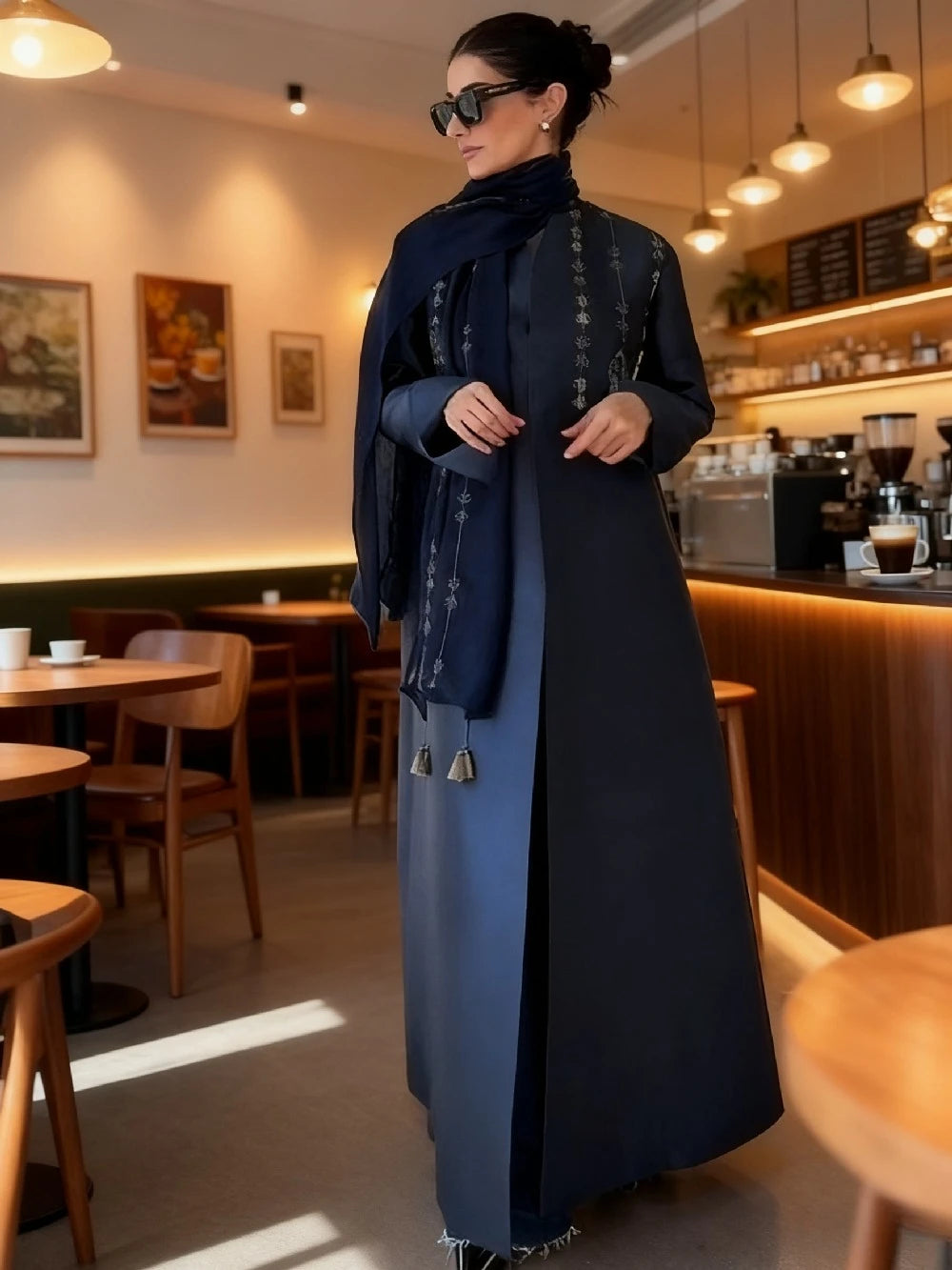 Abaya Trench Long Coat Cardigan