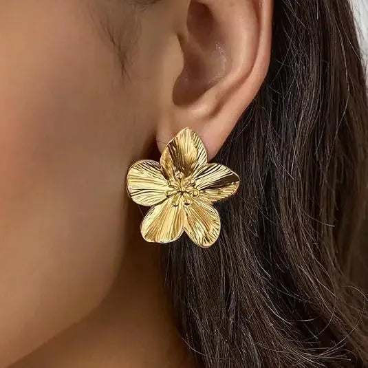 Golden Bloom Hoop Earrings