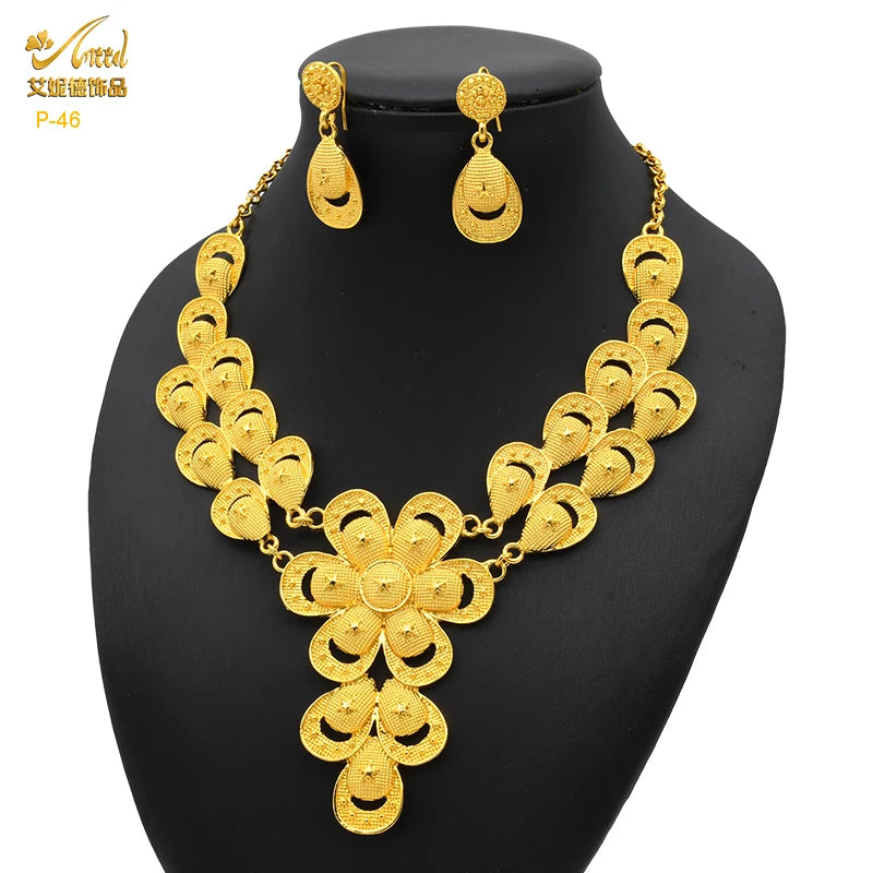 Royal Gold Wedding Jewelry Set