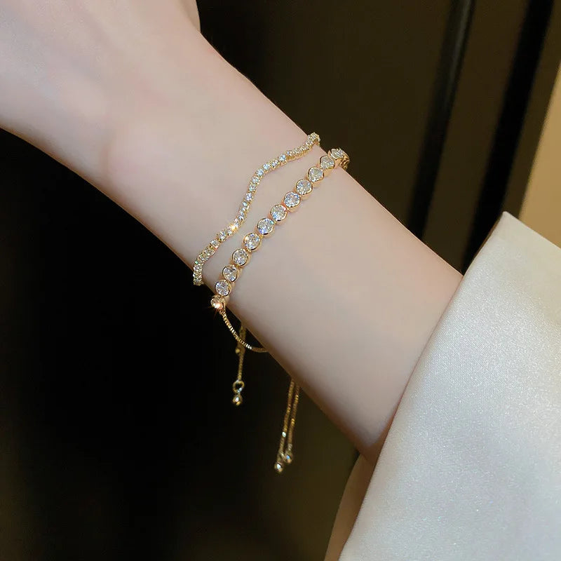 Rhinestone Crystal Wave Bangle