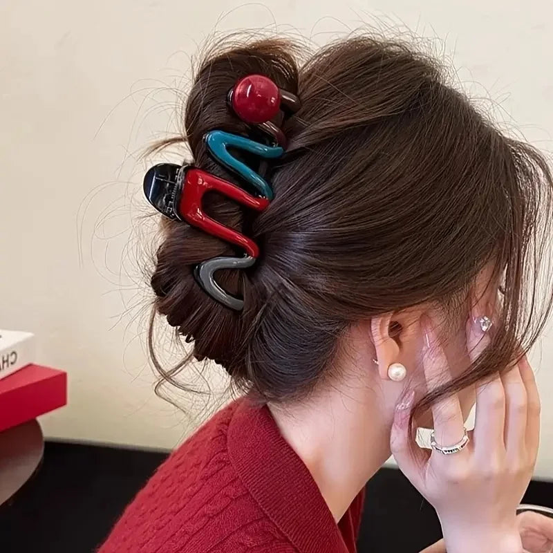 4-Piece Wavy Shark Claw Hair Clips Set