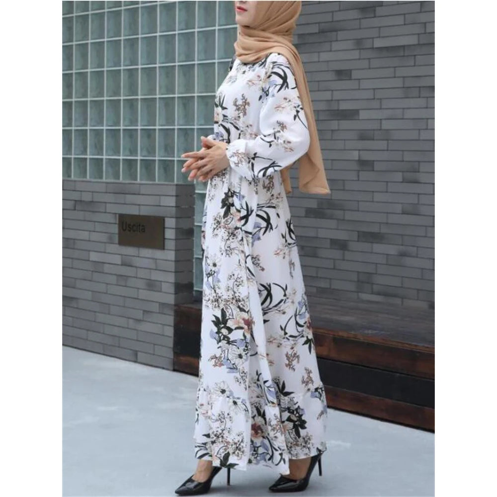 Bohemian Solid Maxi Abaya Dress