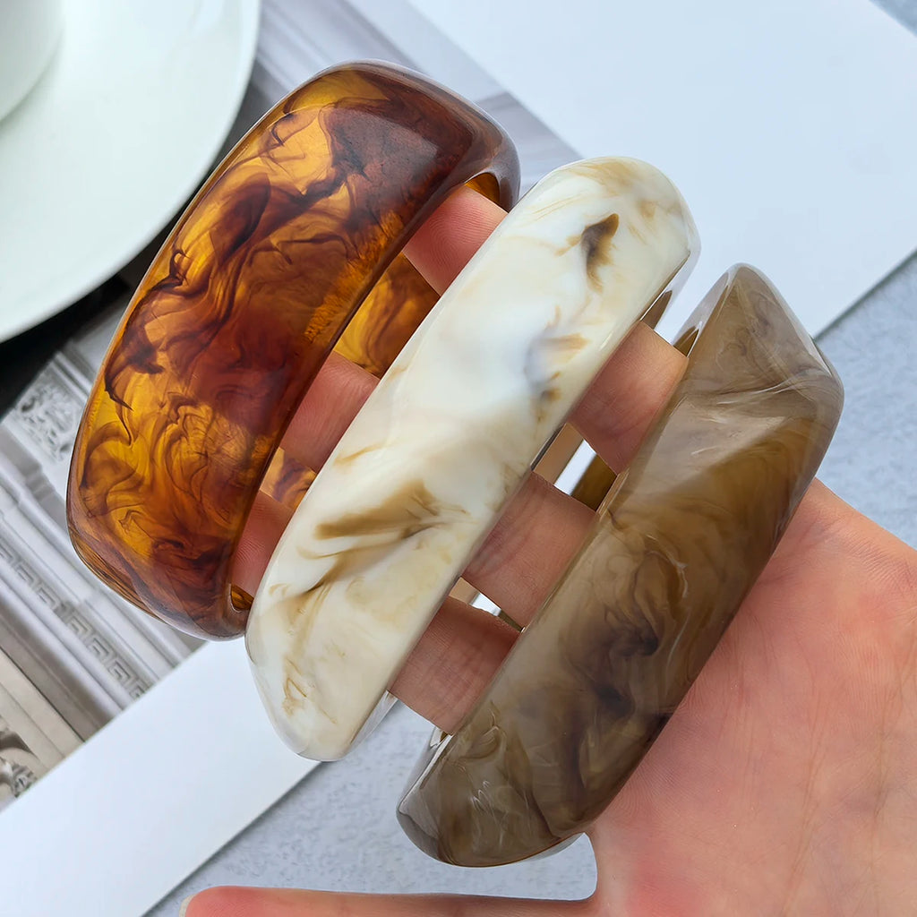 3Pcs/Set Vintage Resin Bangle