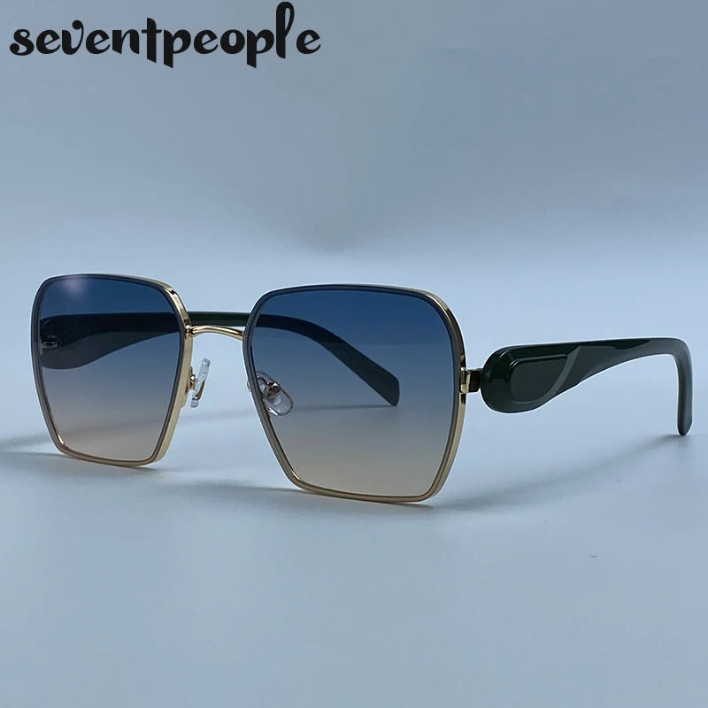 Oversized Square Sunglasses Women Big 2026 Luxury Designer Gradient Brown Sun Glasses Retro Female Travelling Eyewear Shades