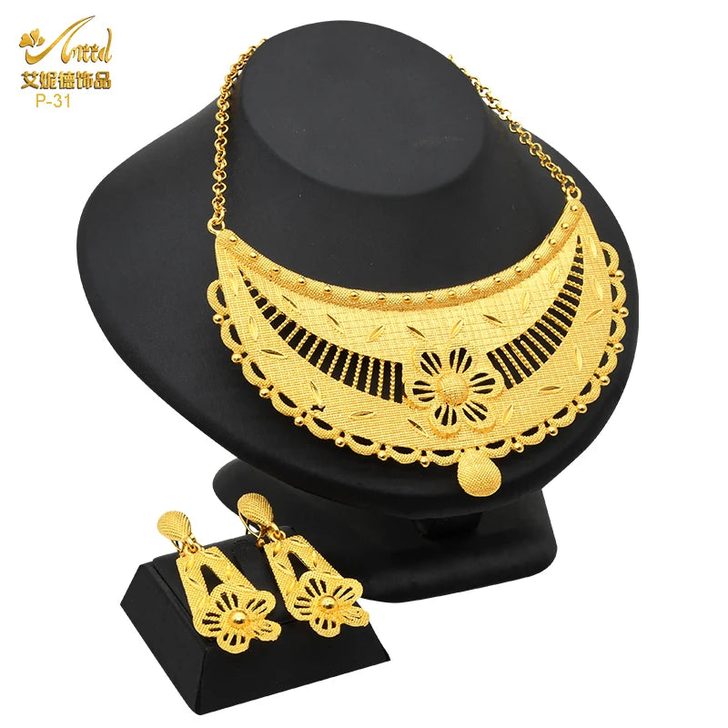 Royal Gold Wedding Jewelry Set