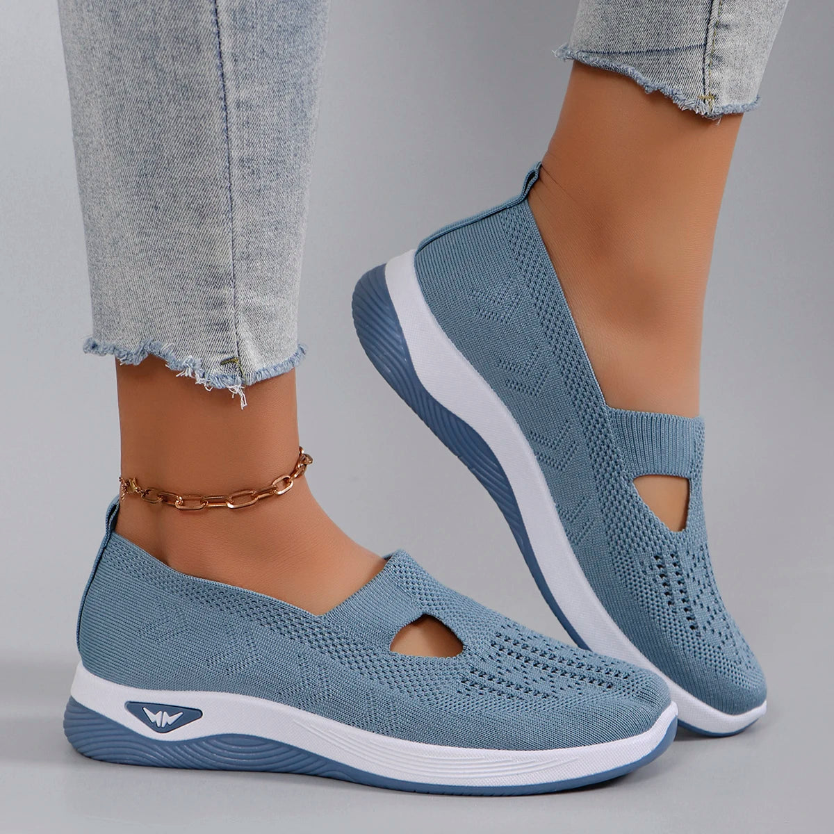Women's Canvas Slip-On Shoes – Soft Casual Flat Sneakers