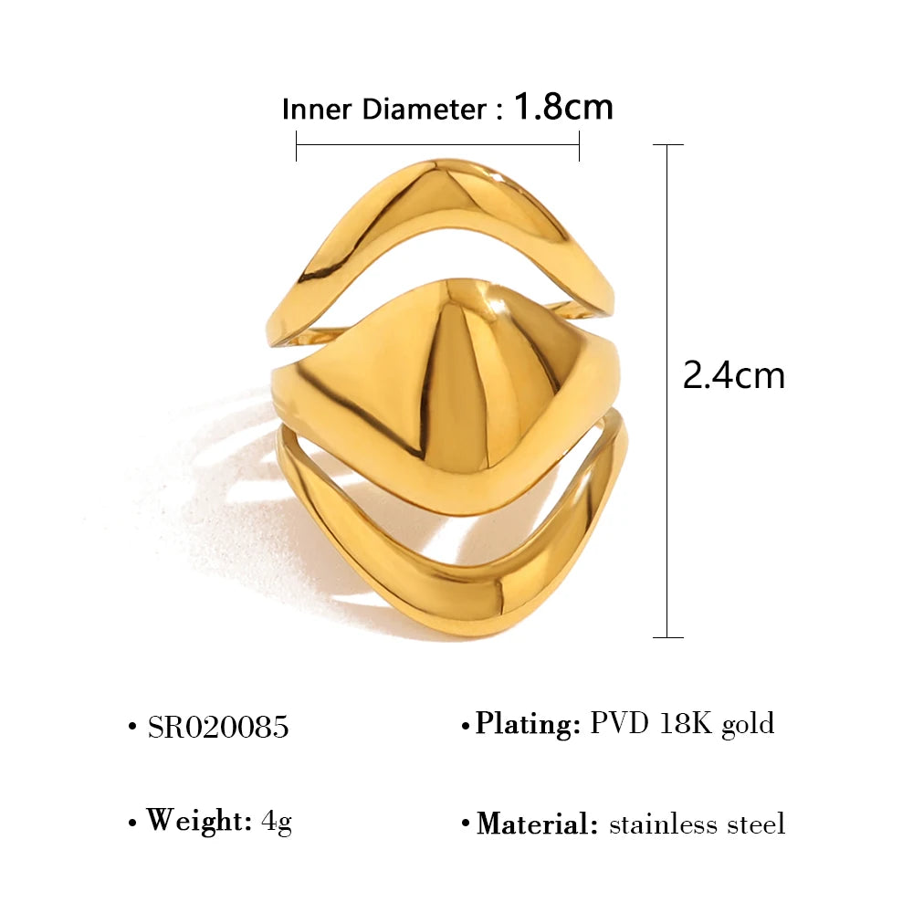 Chunky Glossy 18K Gold Plated Ring