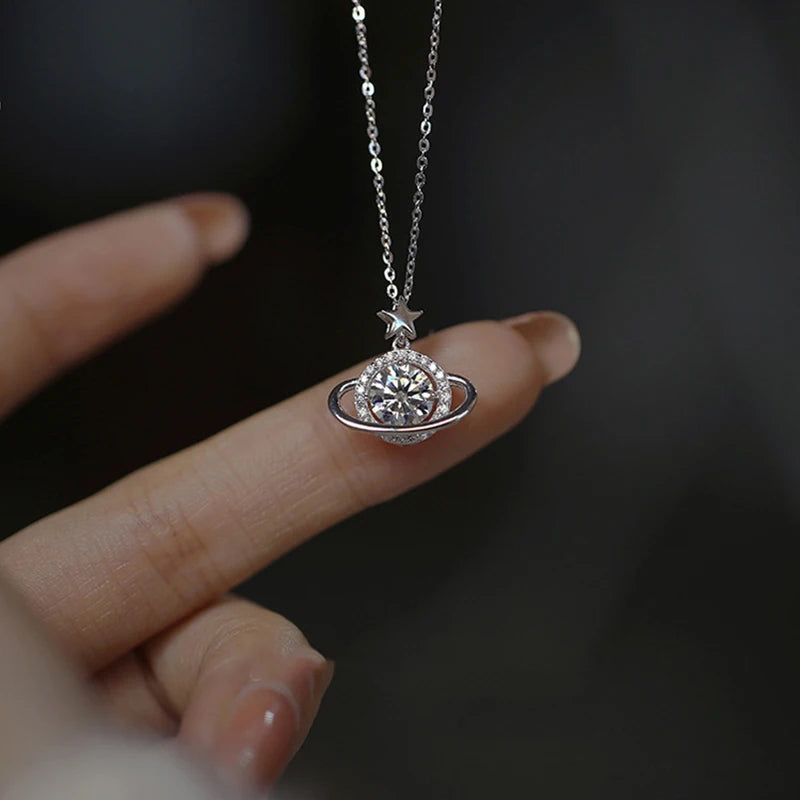 925 Sterling Silver Planet Necklace