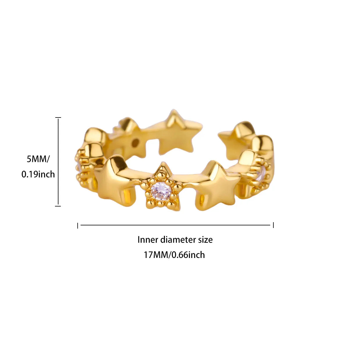 Golden Cross Zircon Ring