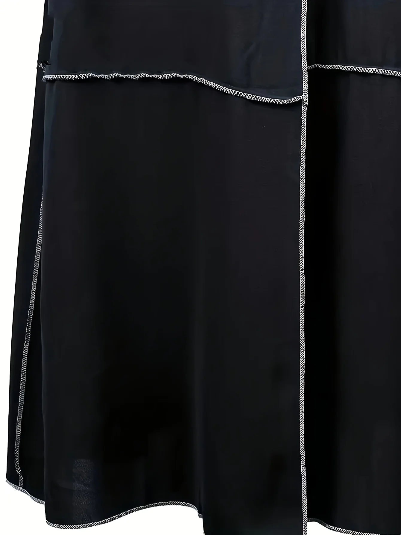 Contrast Lace-Up Trumpet Sleeve Maxi Dress