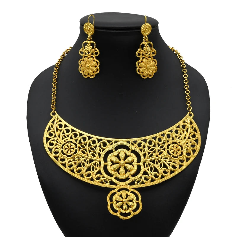 Royal Gold Wedding Jewelry Set
