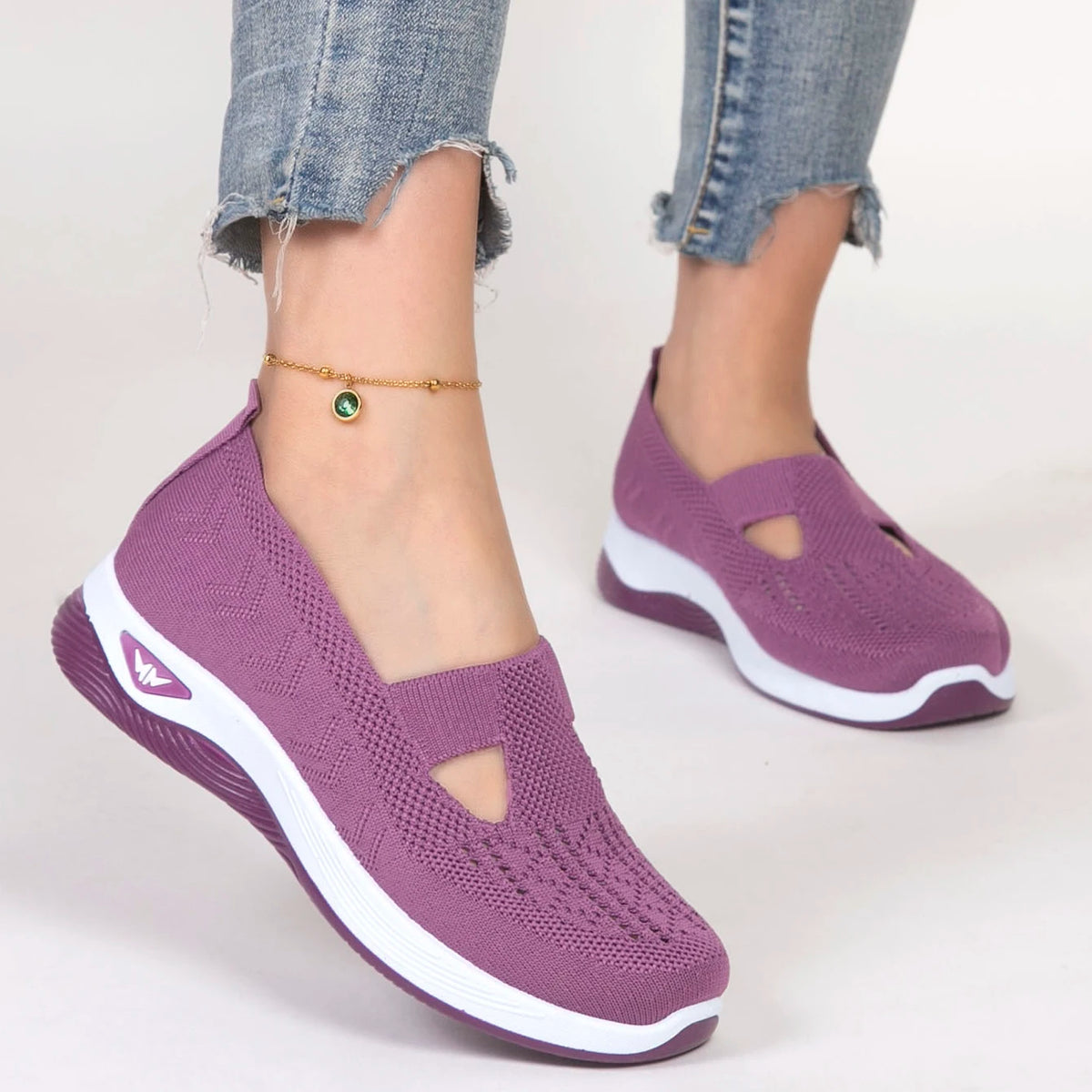 Women's Canvas Slip-On Shoes – Soft Casual Flat Sneakers