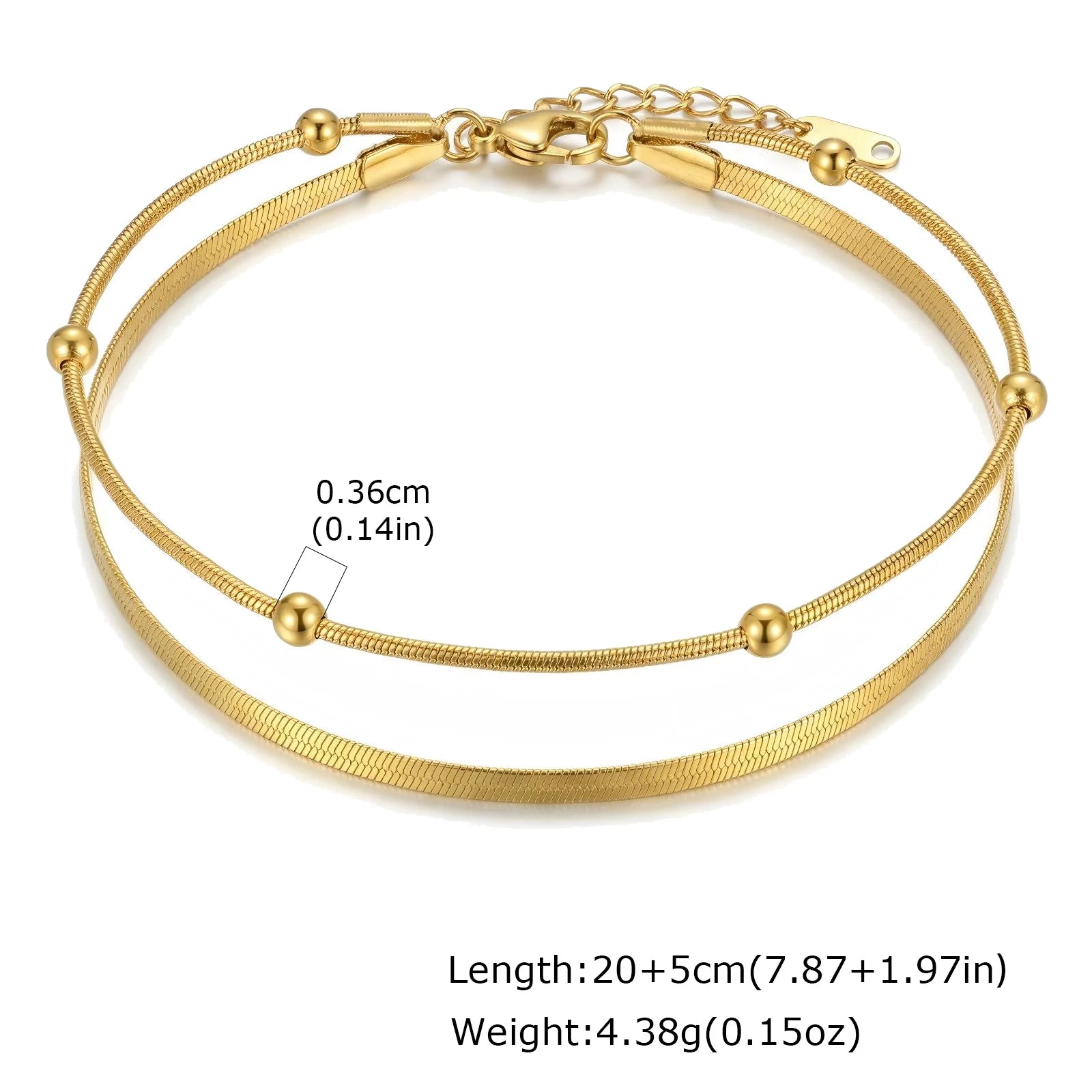 Waterproof Layered Link Chain Anklet