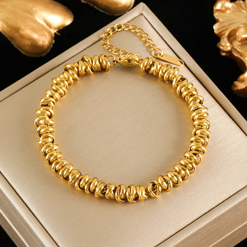 Two-Tone Chain Necklace & Bracelet Set