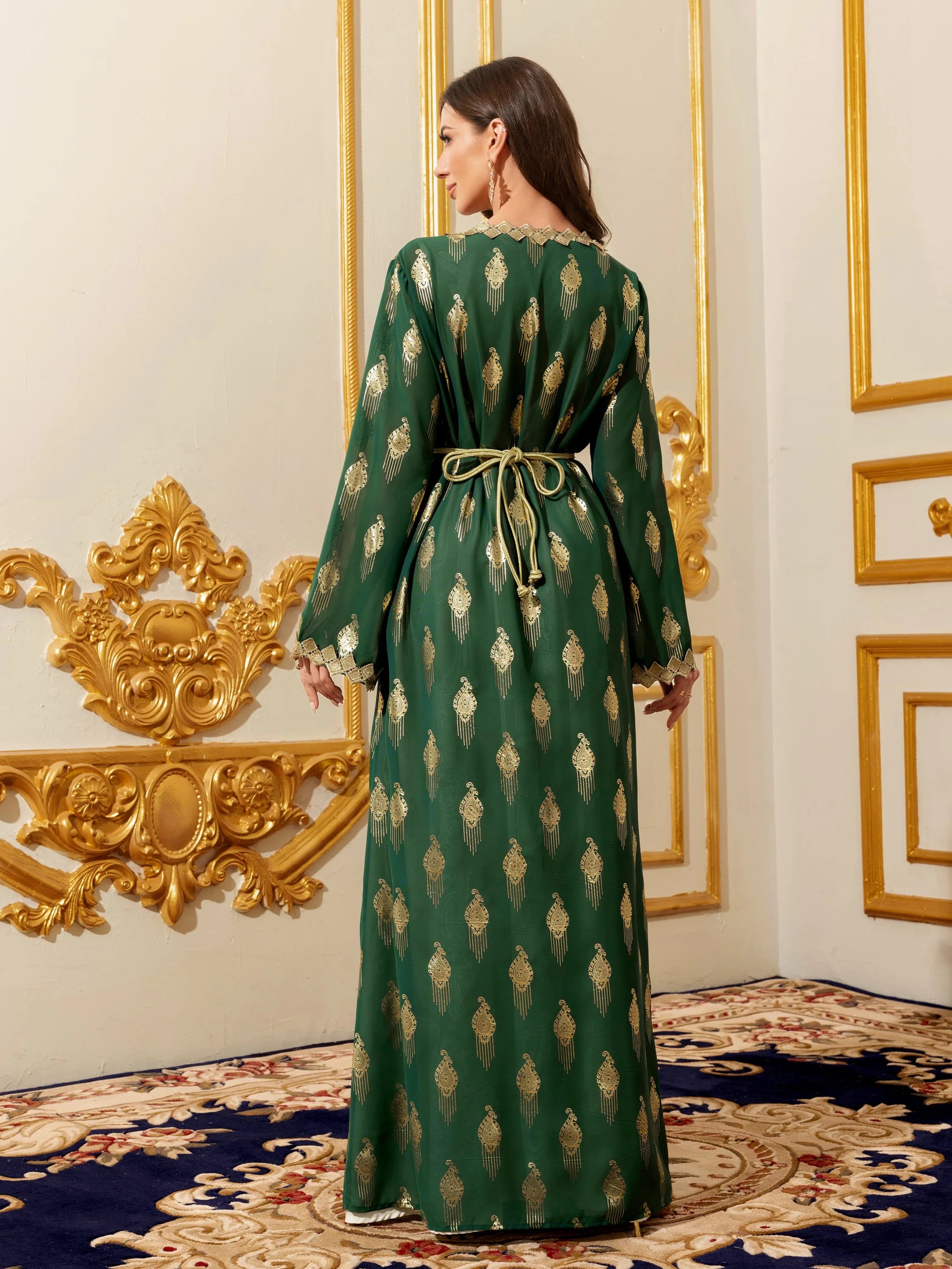 Gold Lace Moroccan Kaftan Abaya