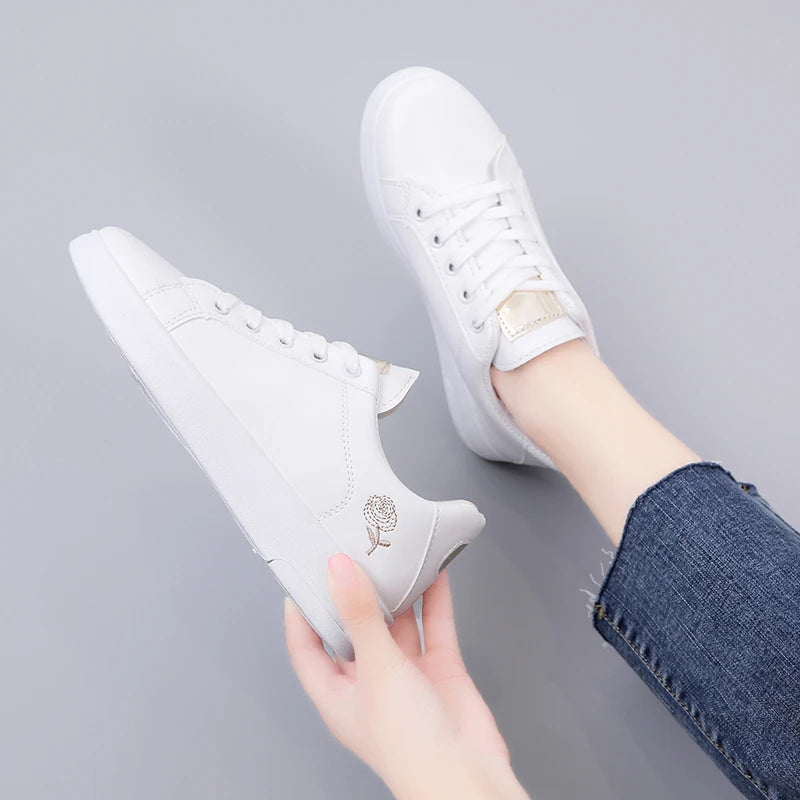 Women's Lace-Up Ankle Boots – Elegant Low Heel PU Boots