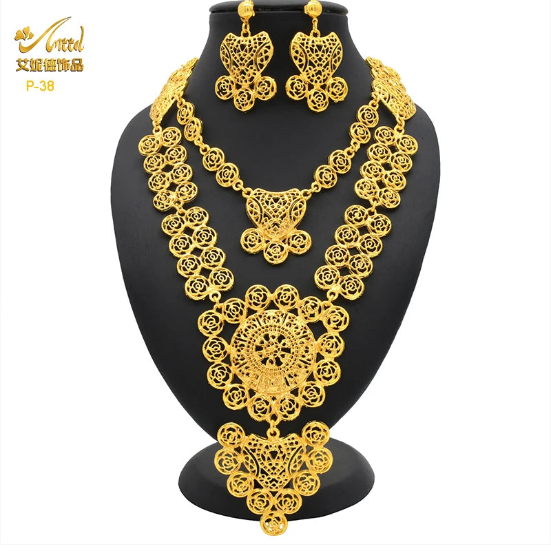 Royal Gold Wedding Jewelry Set