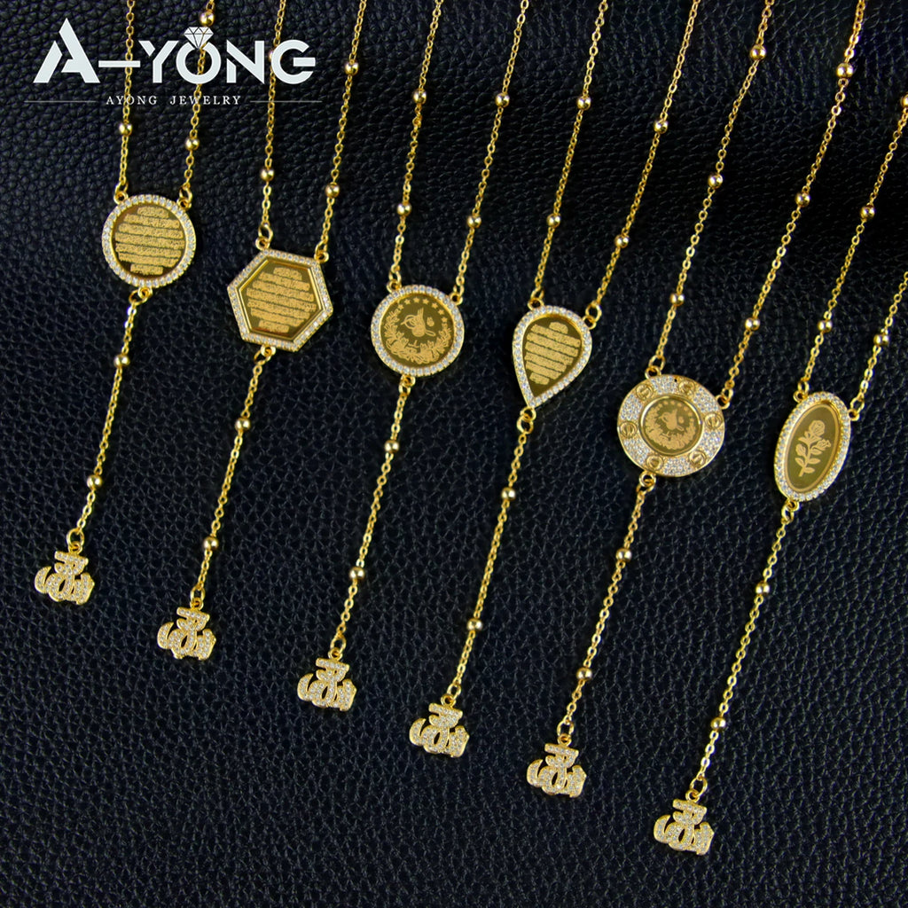 Islamic Gold Coins Long Pendant Necklace