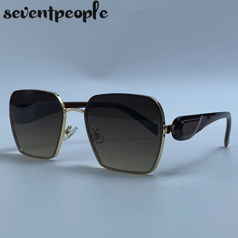 Oversized Square Sunglasses Women Big 2026 Luxury Designer Gradient Brown Sun Glasses Retro Female Travelling Eyewear Shades