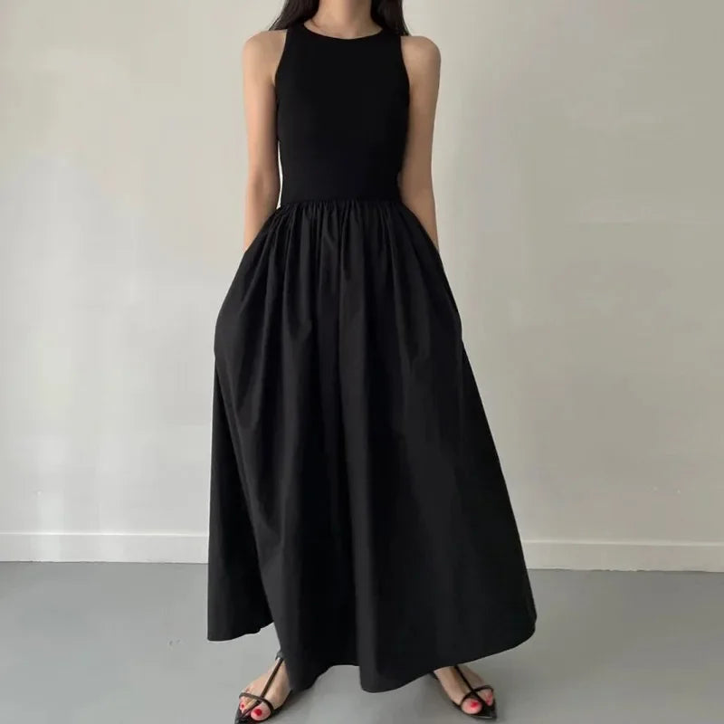 Sleeveless Loose-Fit Casual Maxi Dress