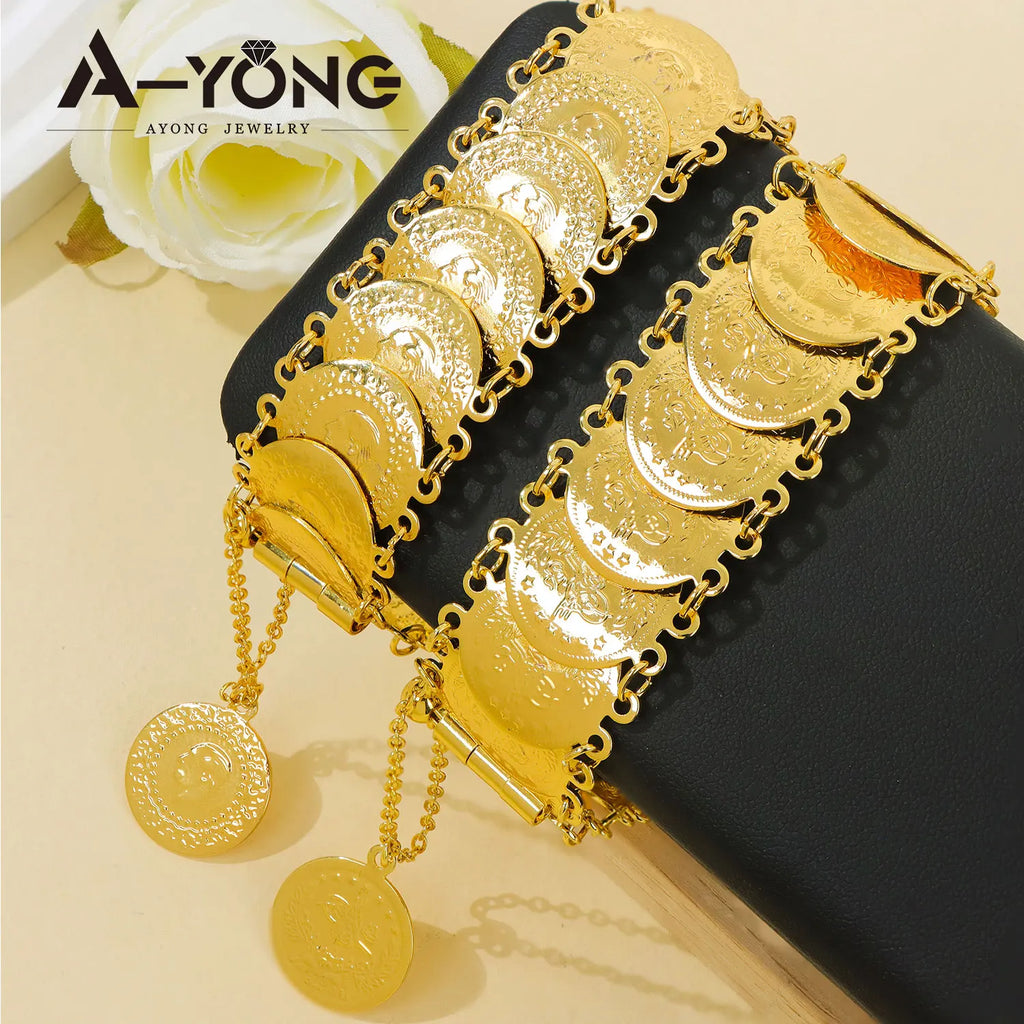 Ottoman Turkish Coins Cuff Bangle