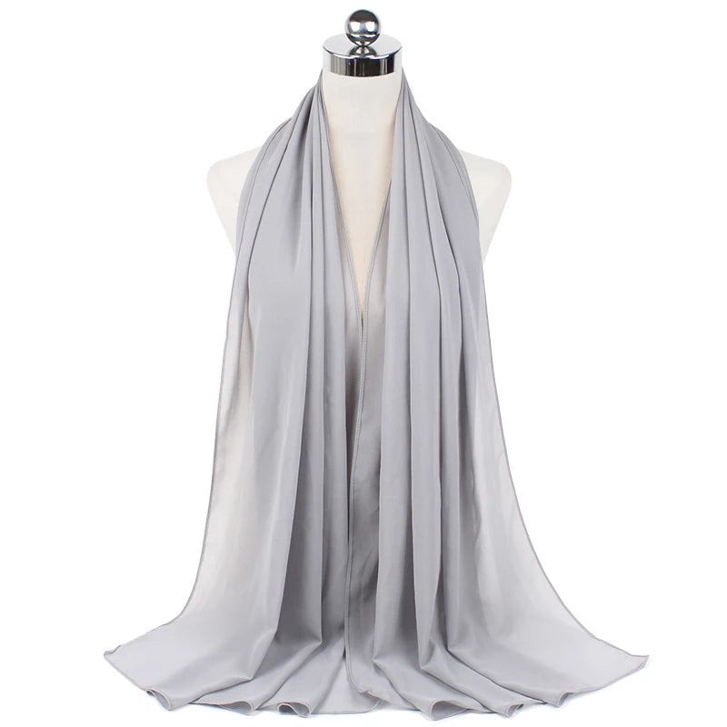Signature Chiffon Hijab – Soft Lightweight Headscarf | 60 Colors