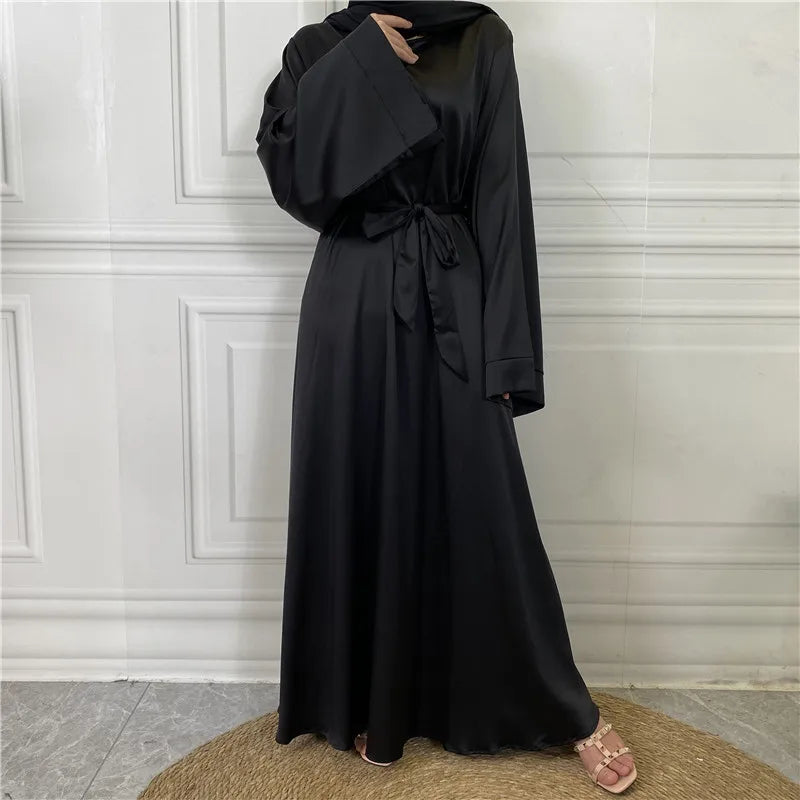 Middle Eastern Satin Long Abaya Dress