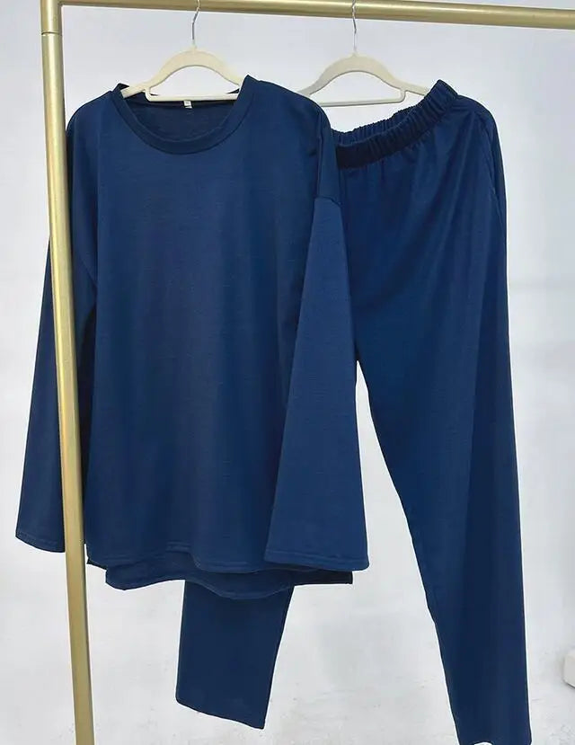Muslim Long Sleeve Top & Pants 2-Piece Set