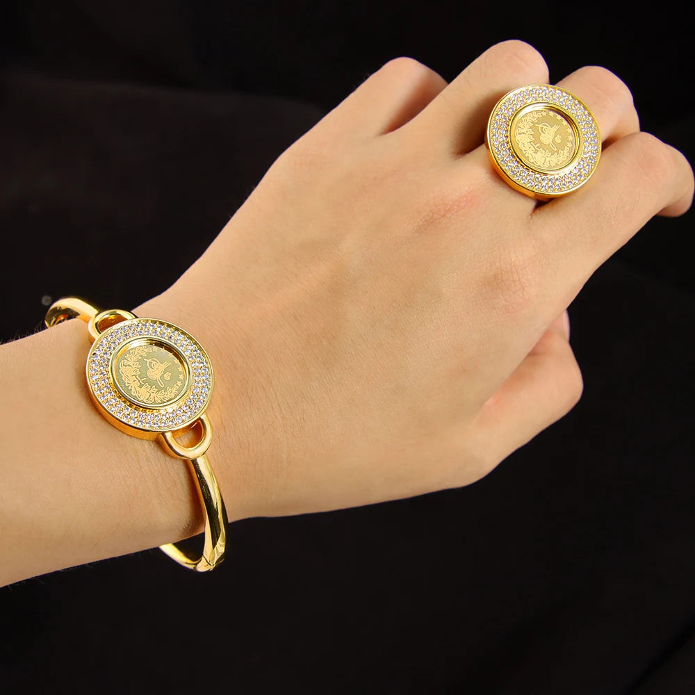 Turkish Coins Gold Jewellery Set
