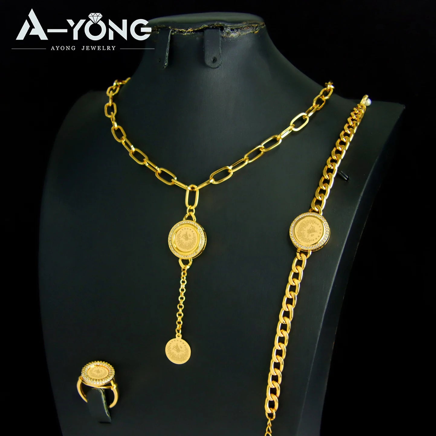 Turkish Coins Gold Jewellery Set