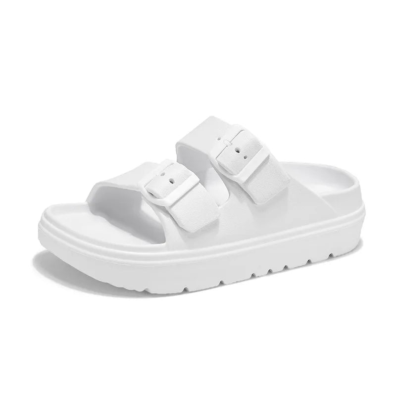 Women's Double-Buckle EVA Sandals – Lightweight Summer Slides