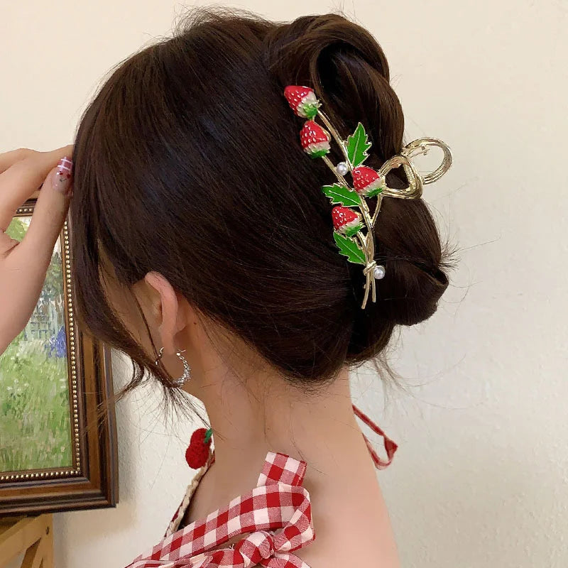 Flower Durian Shark Clip Hair Claw