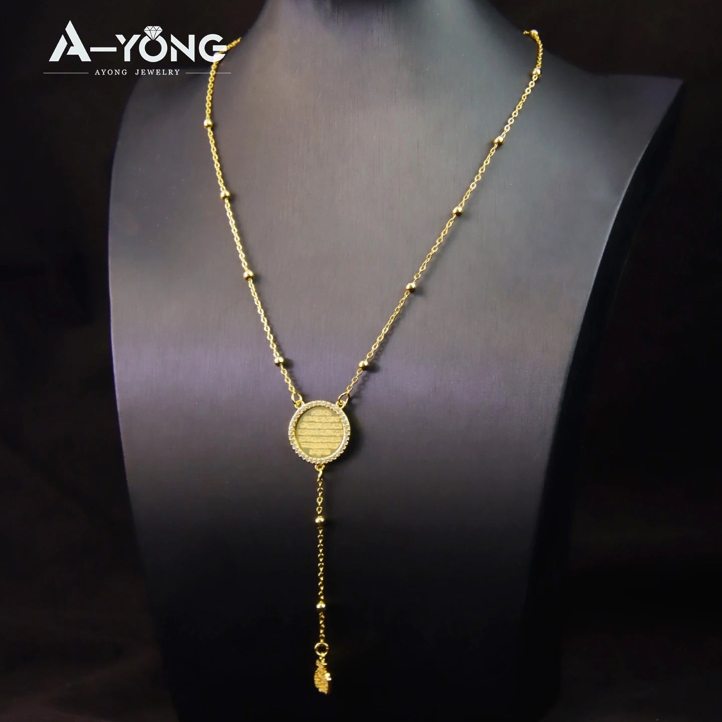 Islamic Gold Coins Long Pendant Necklace