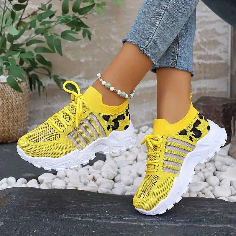 Women's Leopard Print Canvas Sneakers – Slip-On Casual Shoes