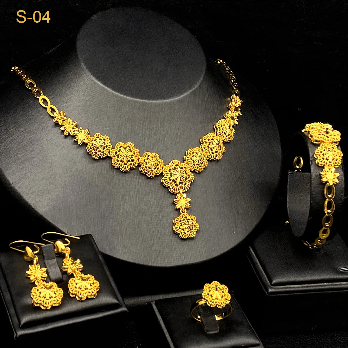 Golden Blossom Bridal Jewelry Set