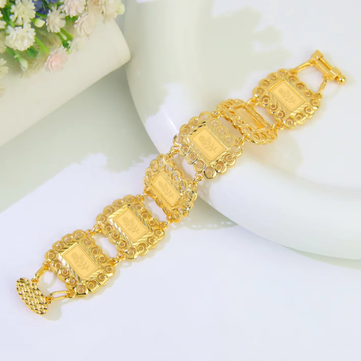 21K Gold-Plated Italian Cuff Bangle