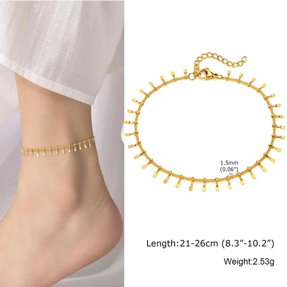 Gold Plated Heart Anklet Bracelet