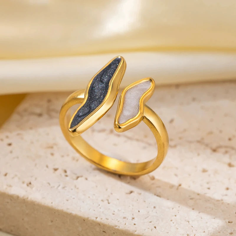 Wave Drip Glaze Open Ring