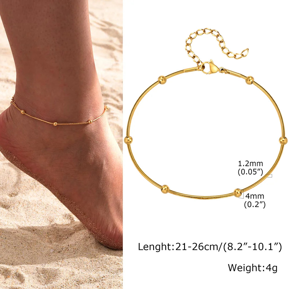 Gold Plated Heart Anklet Bracelet