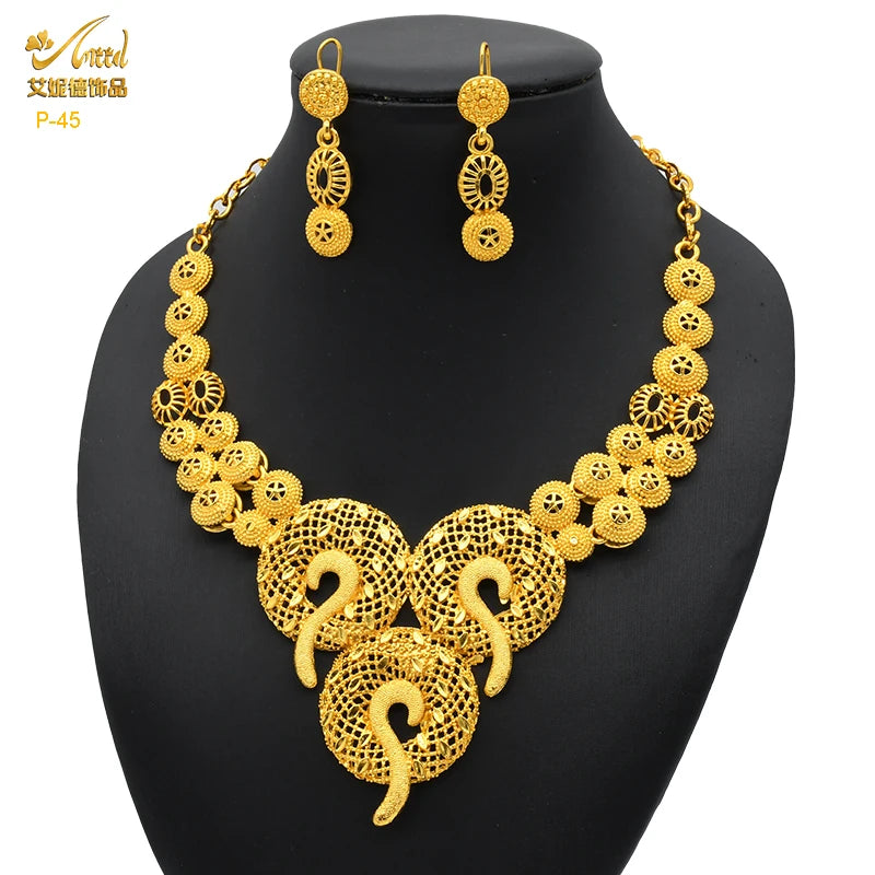 Royal Gold Wedding Jewelry Set