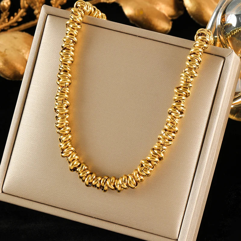 Two-Tone Chain Necklace & Bracelet Set