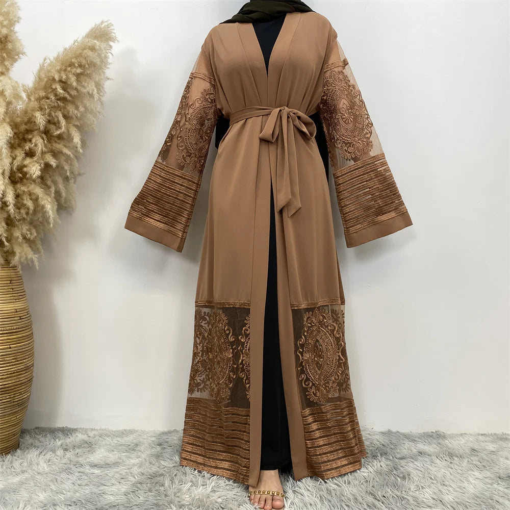 Gold Rhinestone Luxury Kaftan Abaya Dashiki Dress