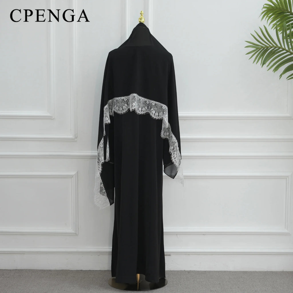 Two-Piece Luxury Lace Dubai Abaya Set