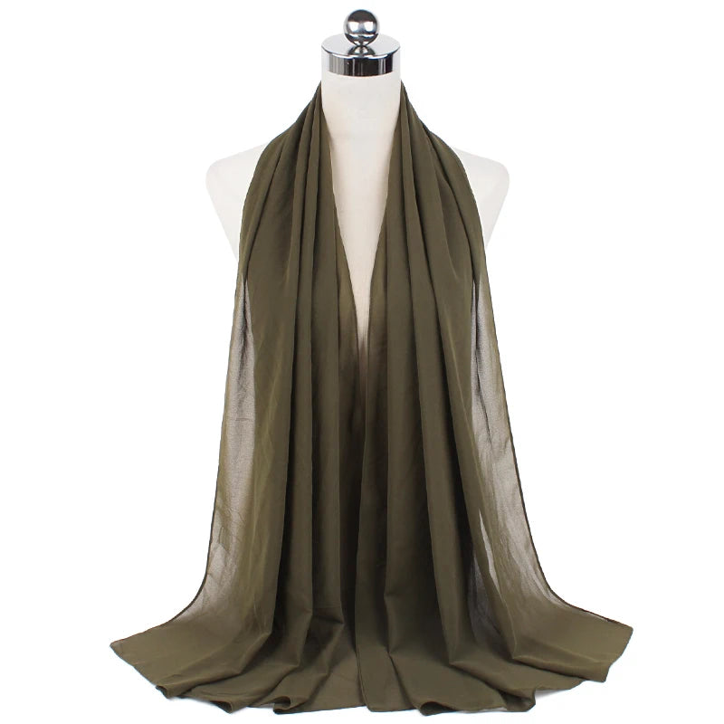 Signature Chiffon Hijab – Soft Lightweight Headscarf | 60 Colors