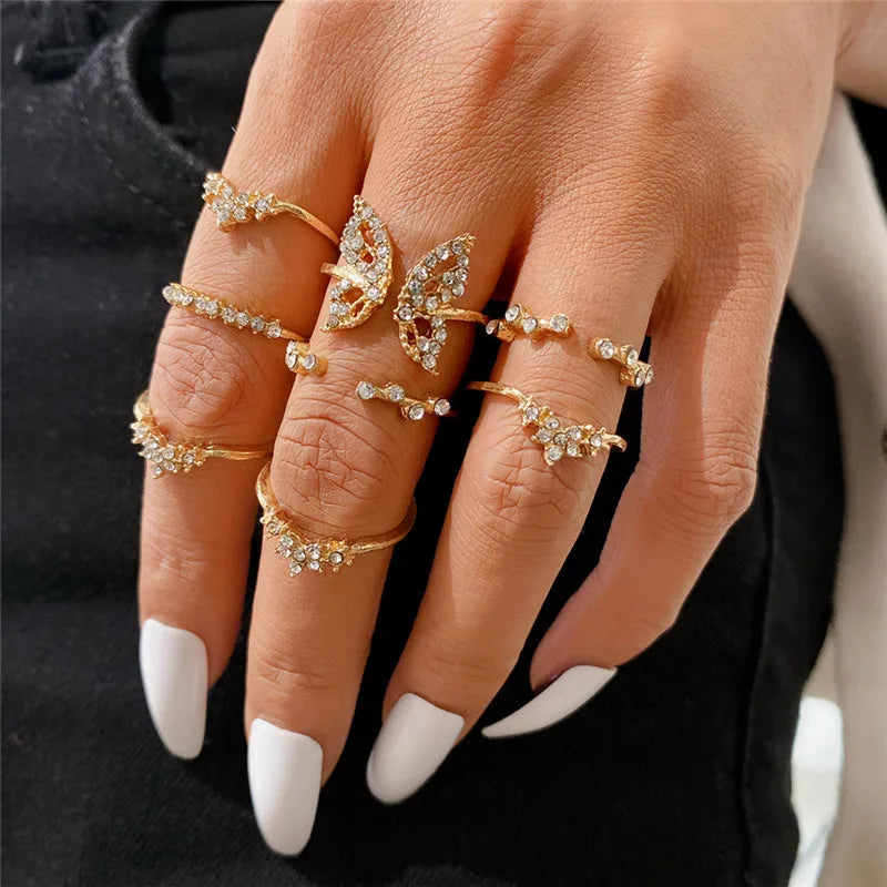 Crystal Glow Gold Ring
