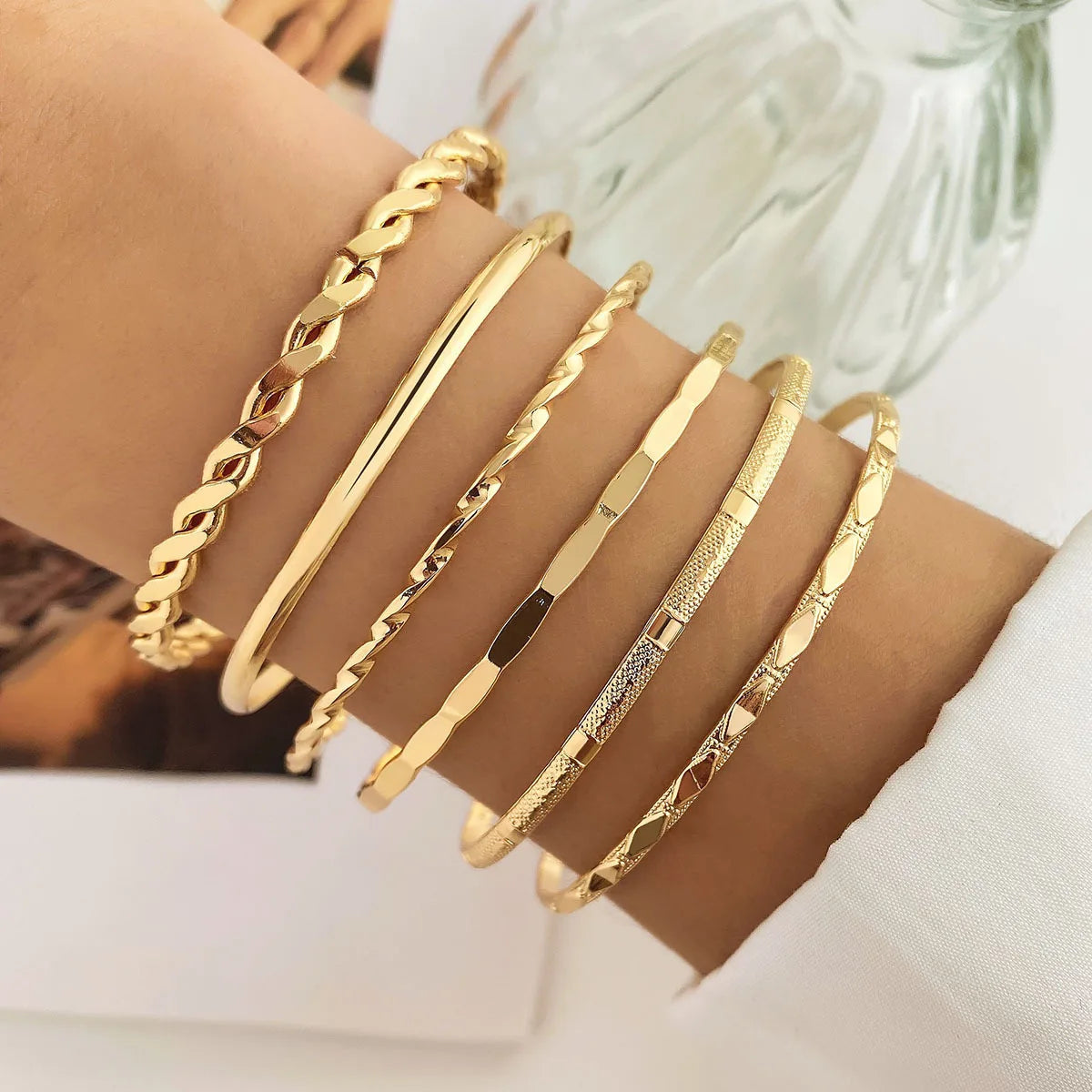 6Pcs/Set Vintage Elegance Bangle