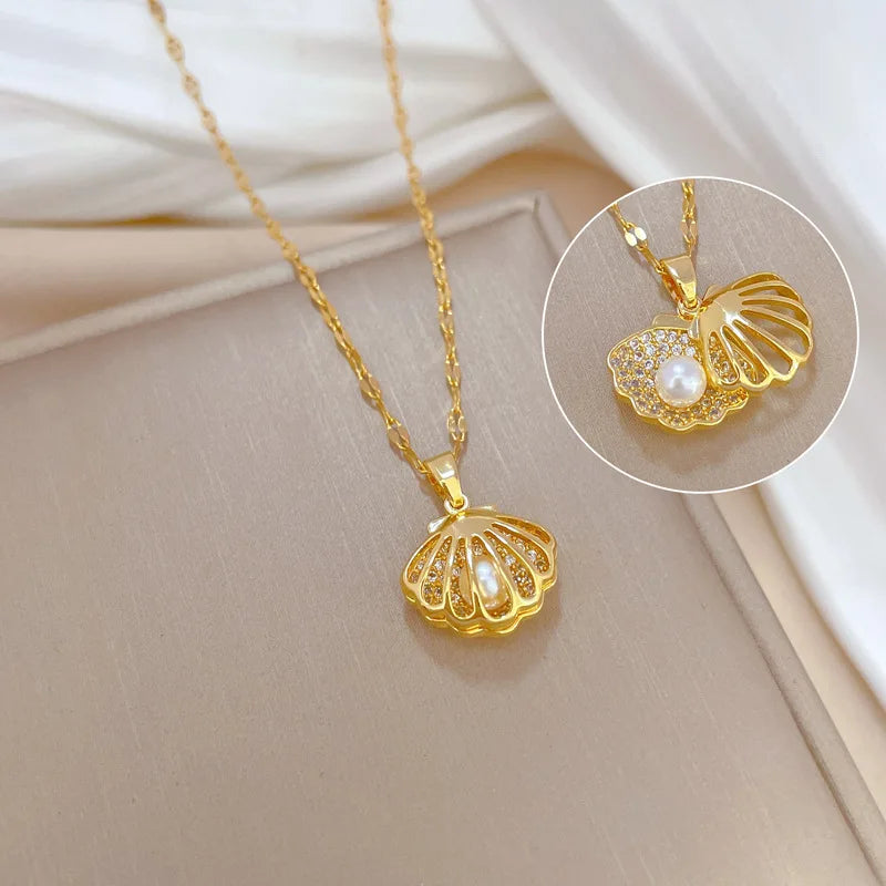 Zircon Butterfly Tassel Necklace