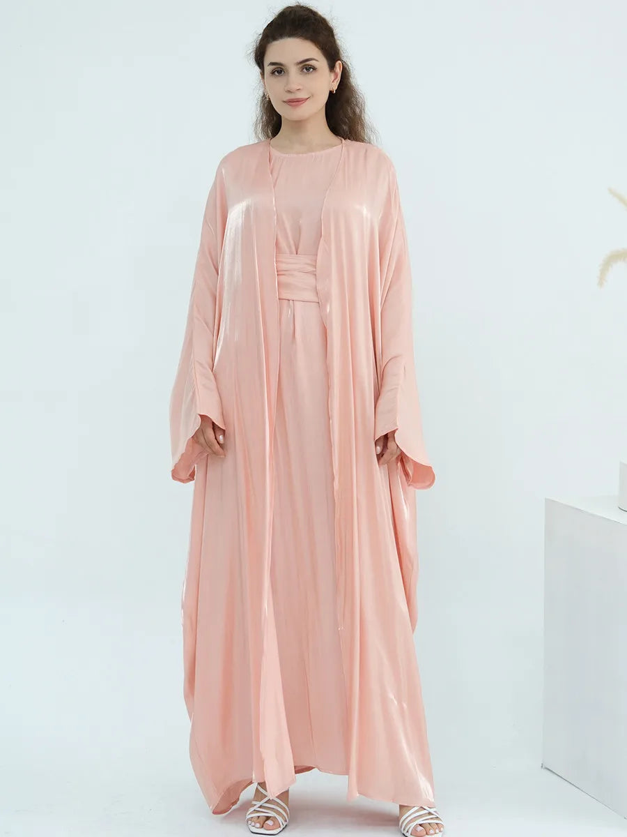 Arabic Kimono Cardigan Abaya Set