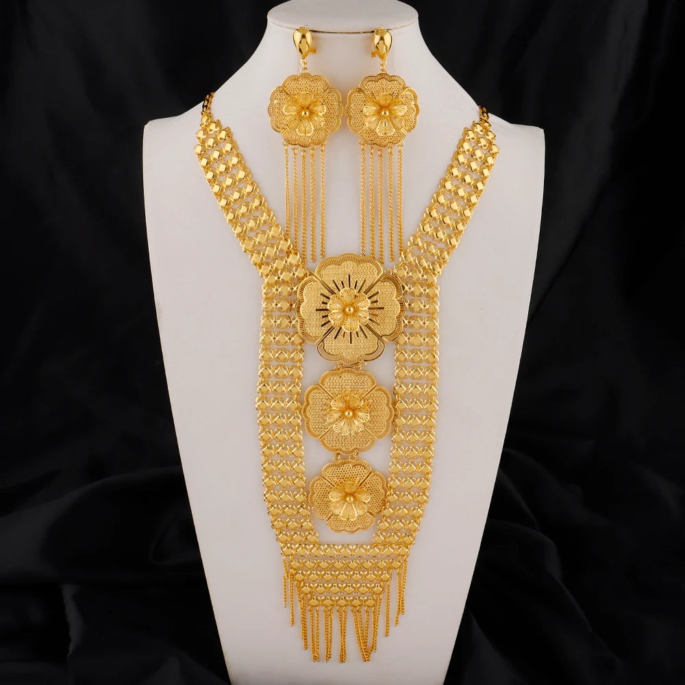 Golden Blossom Necklace Set