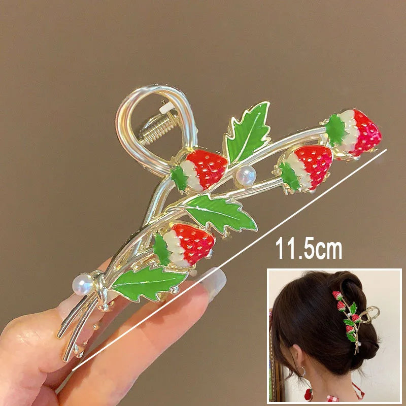 Flower Durian Shark Clip Hair Claw